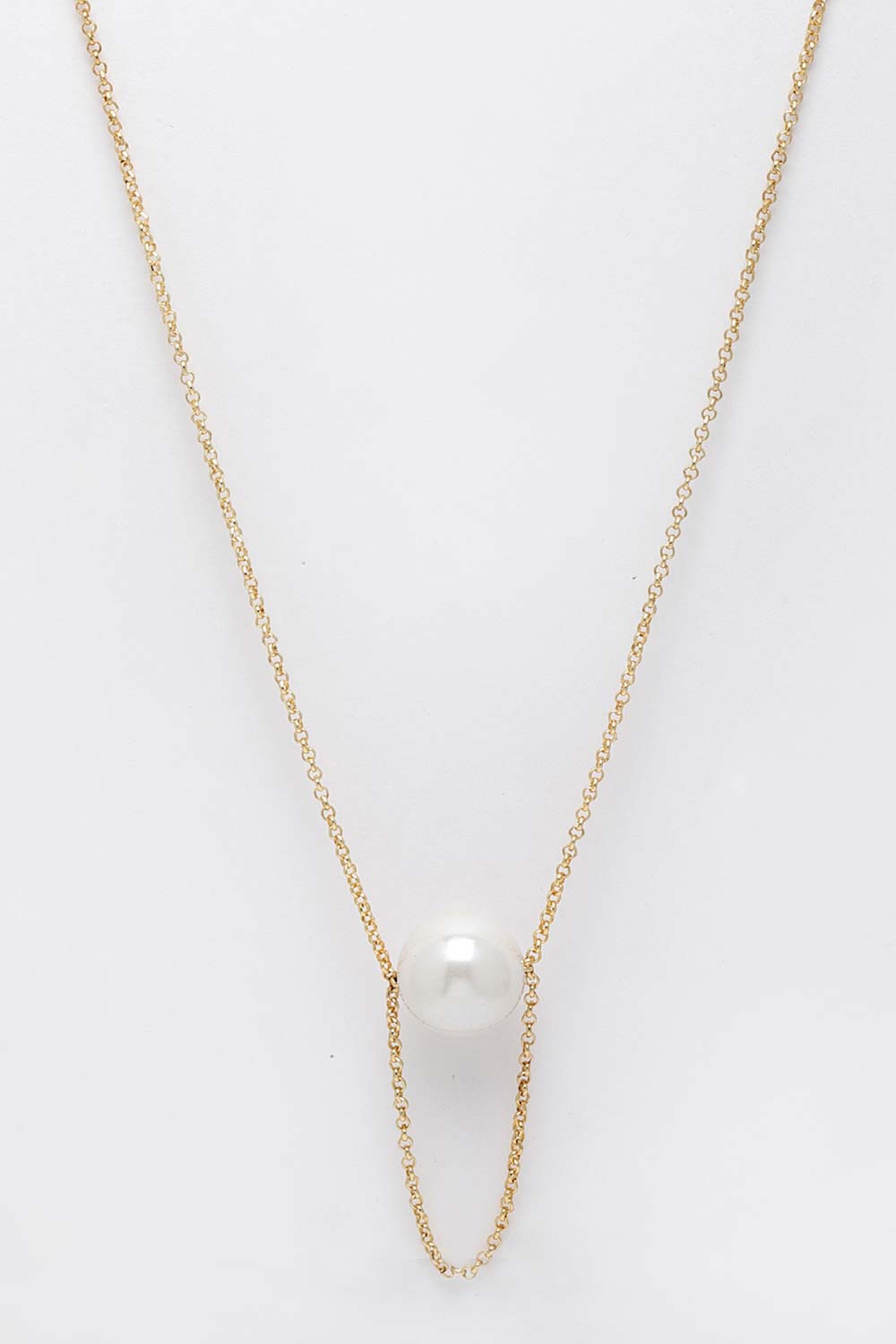 Gold And White Gold-Plated Pearls Necklace