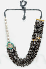 Black Kundan And American Diamonds Layered Necklace