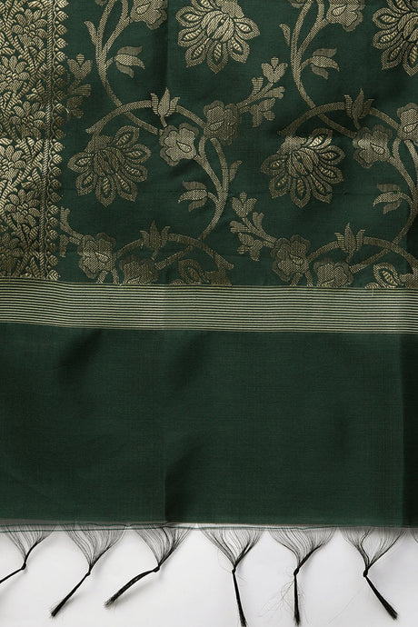 Shop Green Silk Blend Woven Design Dupatta