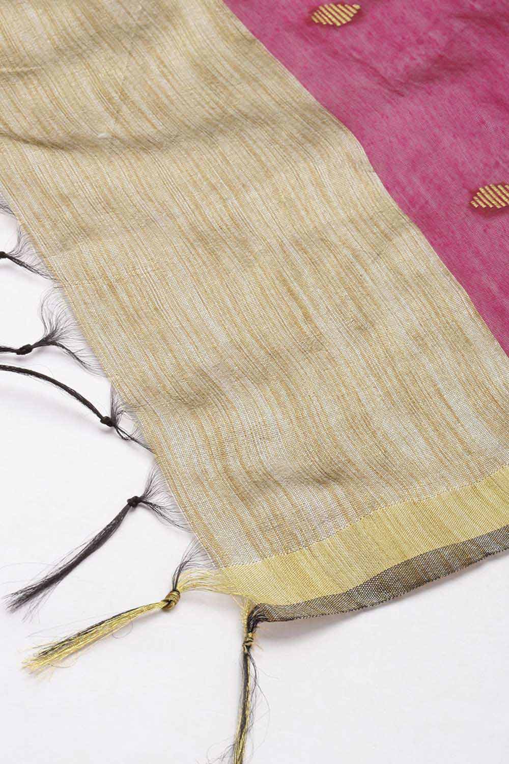 Magenta Silk Blend Bhagalpuri Handloom Causal Dupatta