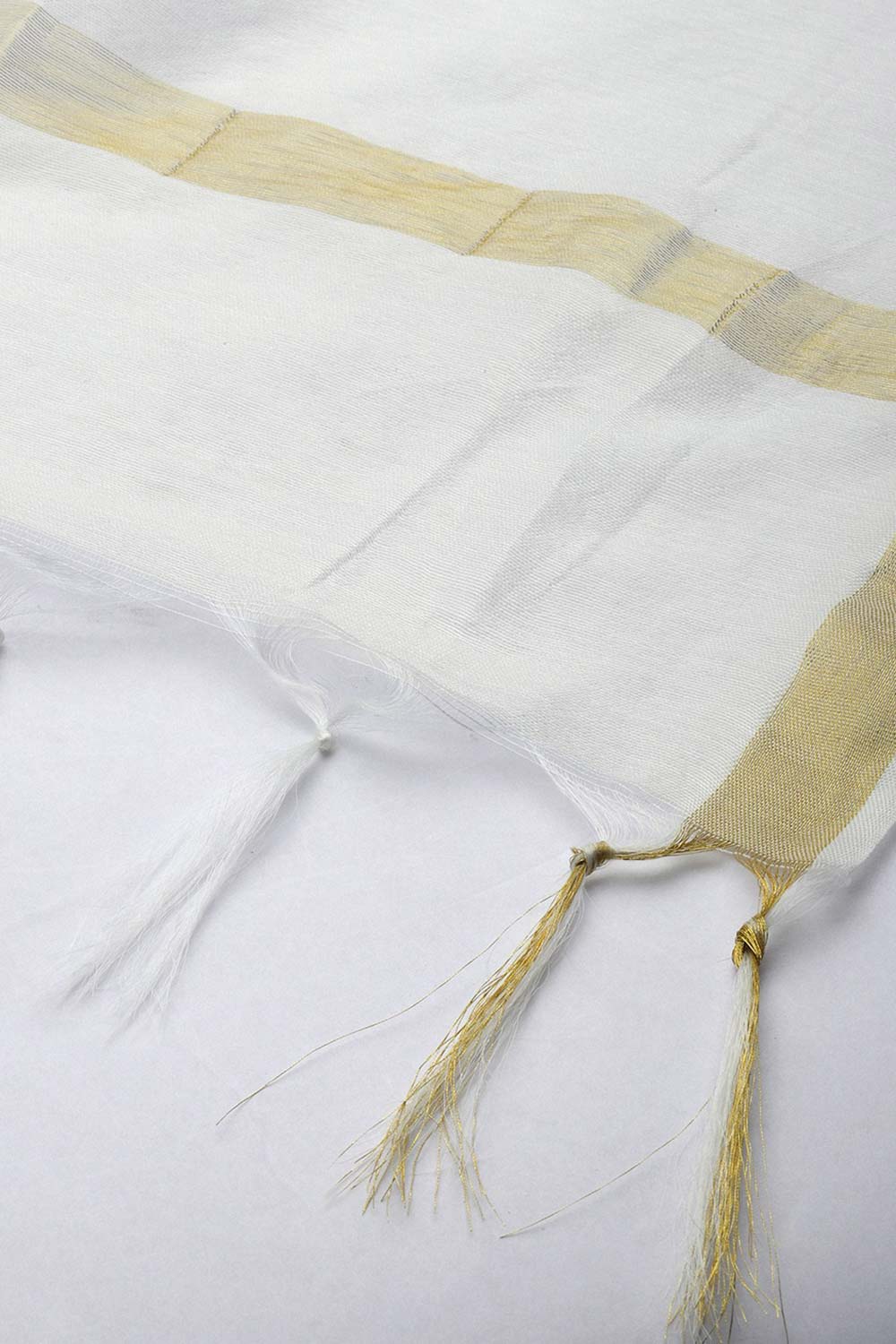 Silk Blend  Dupatta In White