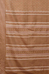 Mustard Dola Silk Geometric Block Print Saree