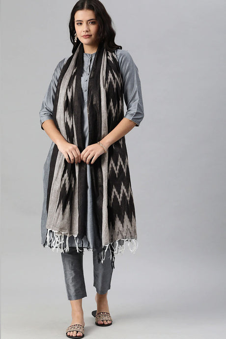 Grey Woven Design Dupatta Online