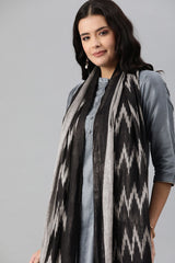 Buy Pure Cotton Woven Design Dupatta in Grey