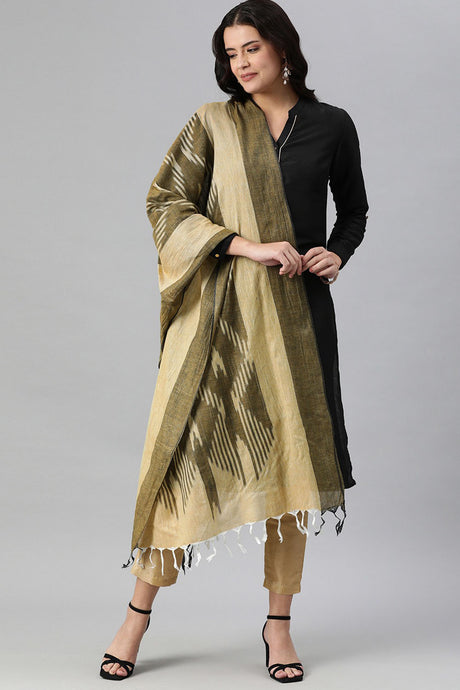 Green Cotton Woven Design Dupatta Online