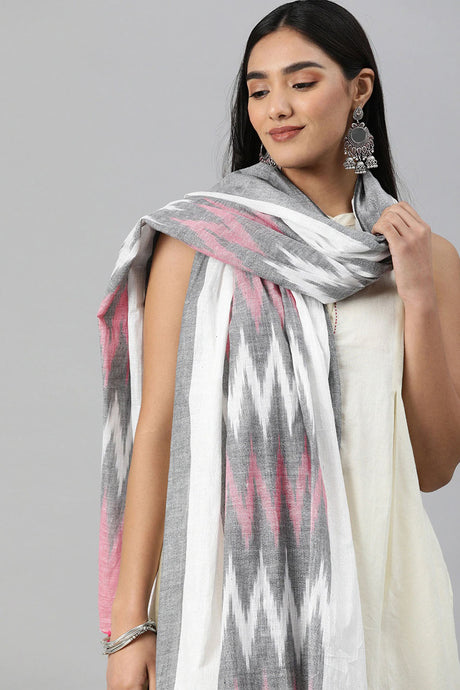 Buy Pure Cotton Woven Design Dupatta in White