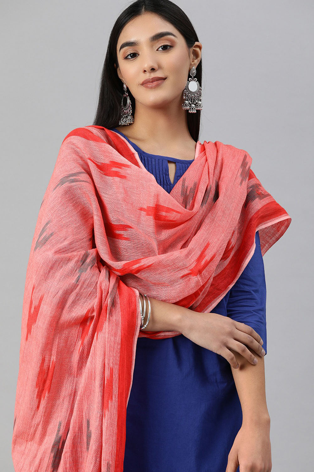 Buy Pure Cotton Woven Design Dupatta in Red