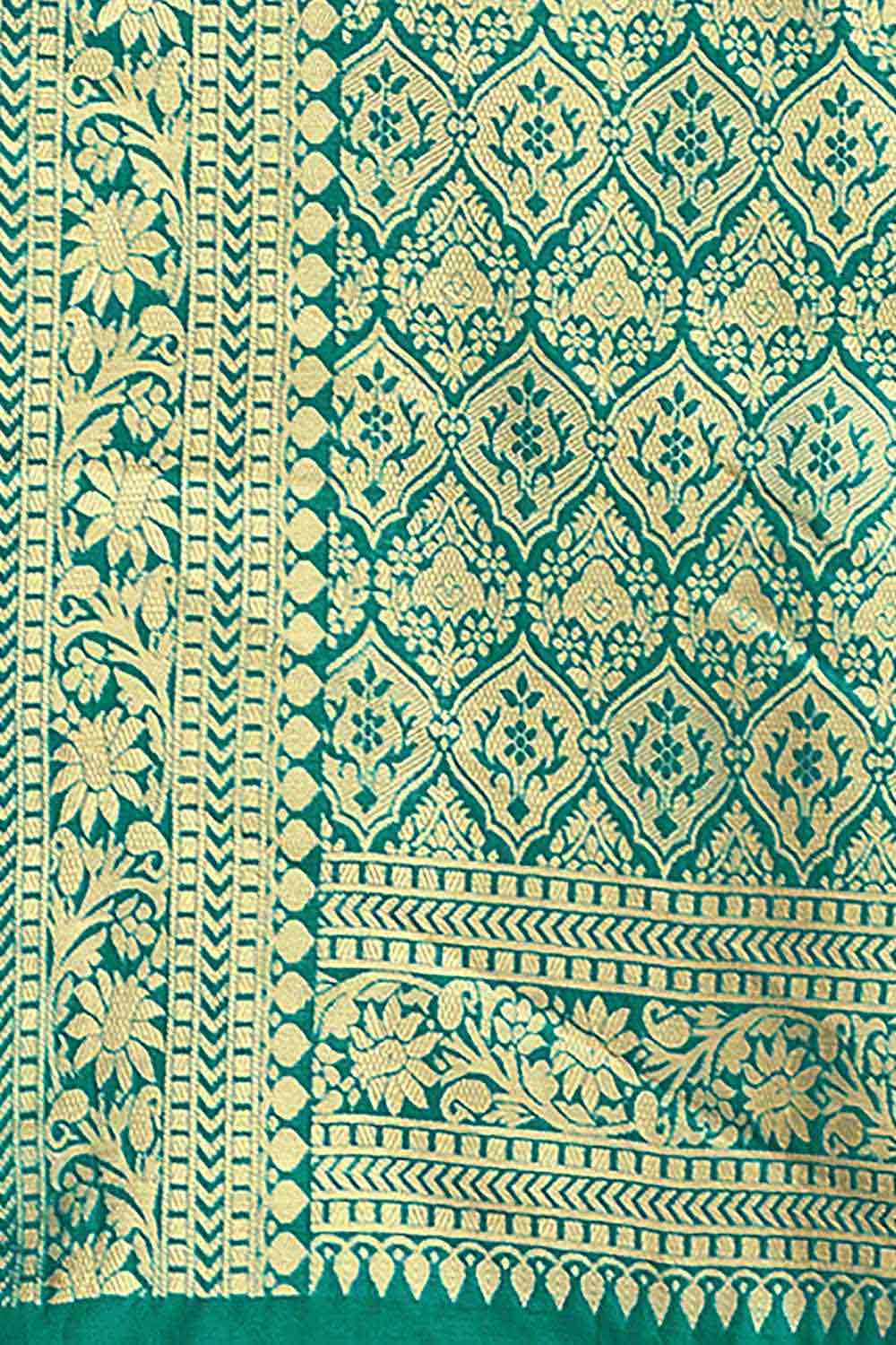 Silk Blend Teal Green Woven Design Celebrity Saree