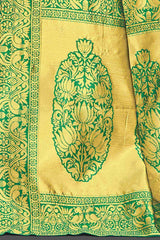 Silk Blend Green Woven Design Celebrity Saree