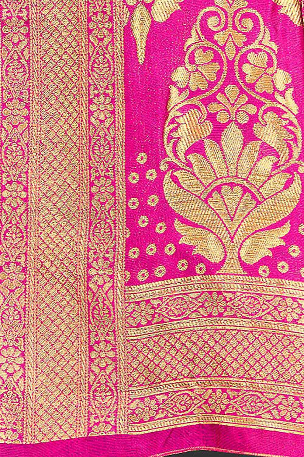 Silk Blend Pink Woven Design Celebrity Saree