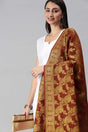 Buy Art Silk Zari Woven Dupatta in Maroon Online