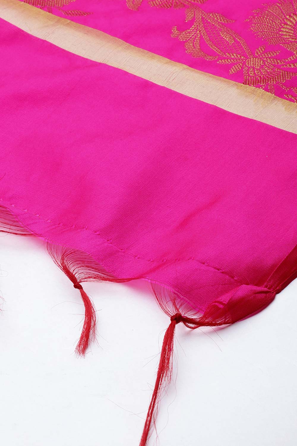 Silk Blend Woven Dupatta In Pink