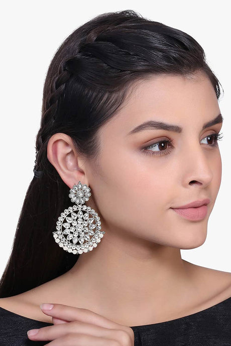 Buy Women's Alloy Large Dangle Earring in White - Online