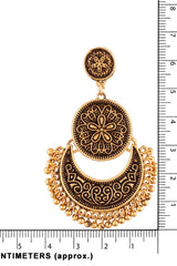 Women's Alloy Chandbali Earrings In Gold And Black