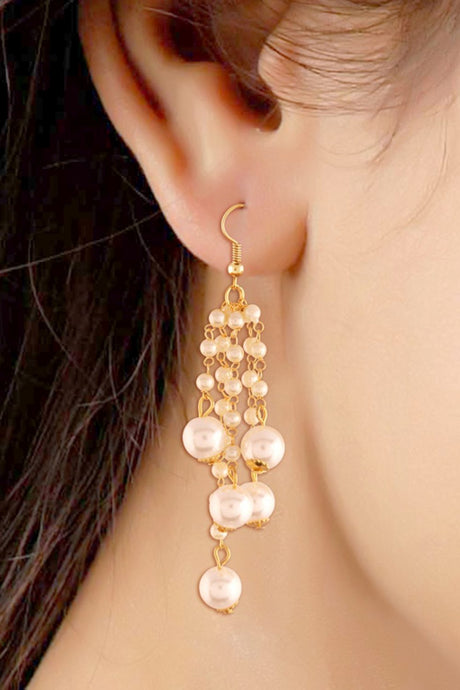 Alloy Large Dangle Earrings In White