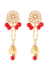 Alloy Large Dangle Earrings In Red