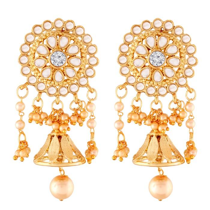 Alloy Large Dangle Earrings In Gold