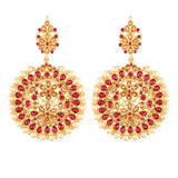 Alloy Chandbali Earrings In Pink