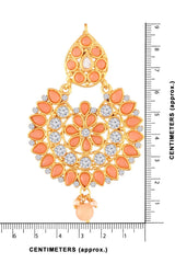 Alloy Chandbali Earrings In Pink