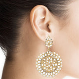 Women's Alloy Chandbali Earrings In White