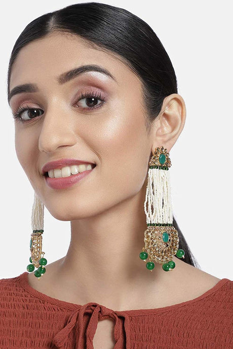 Buy Women's Alloy Large Dangle Earring in Green Online