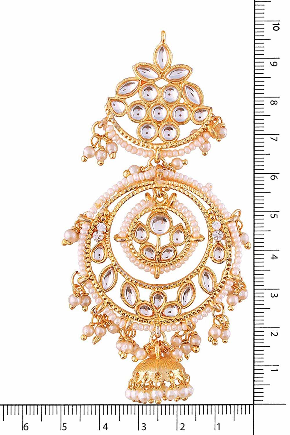 Buy Women's Alloy Jhumka Earring in White Online - Front