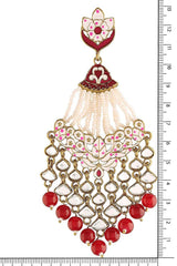 Buy Women's Alloy Large Dangle Earring in Maroon Online - Zoom In