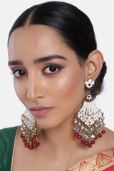 Buy Women's Alloy Large Dangle Earring in Maroon Online