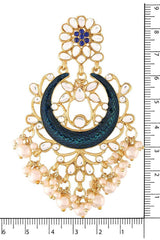 Buy Women's Alloy Chandbali Earring in Blue Online - Zoom In