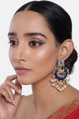 Buy Women's Alloy Chandbali Earring in Blue Online