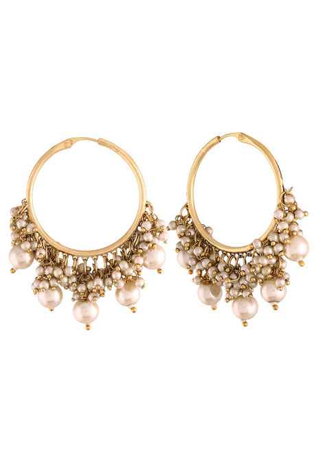 Buy Women's Alloy Hoop Earring in White Online - Back