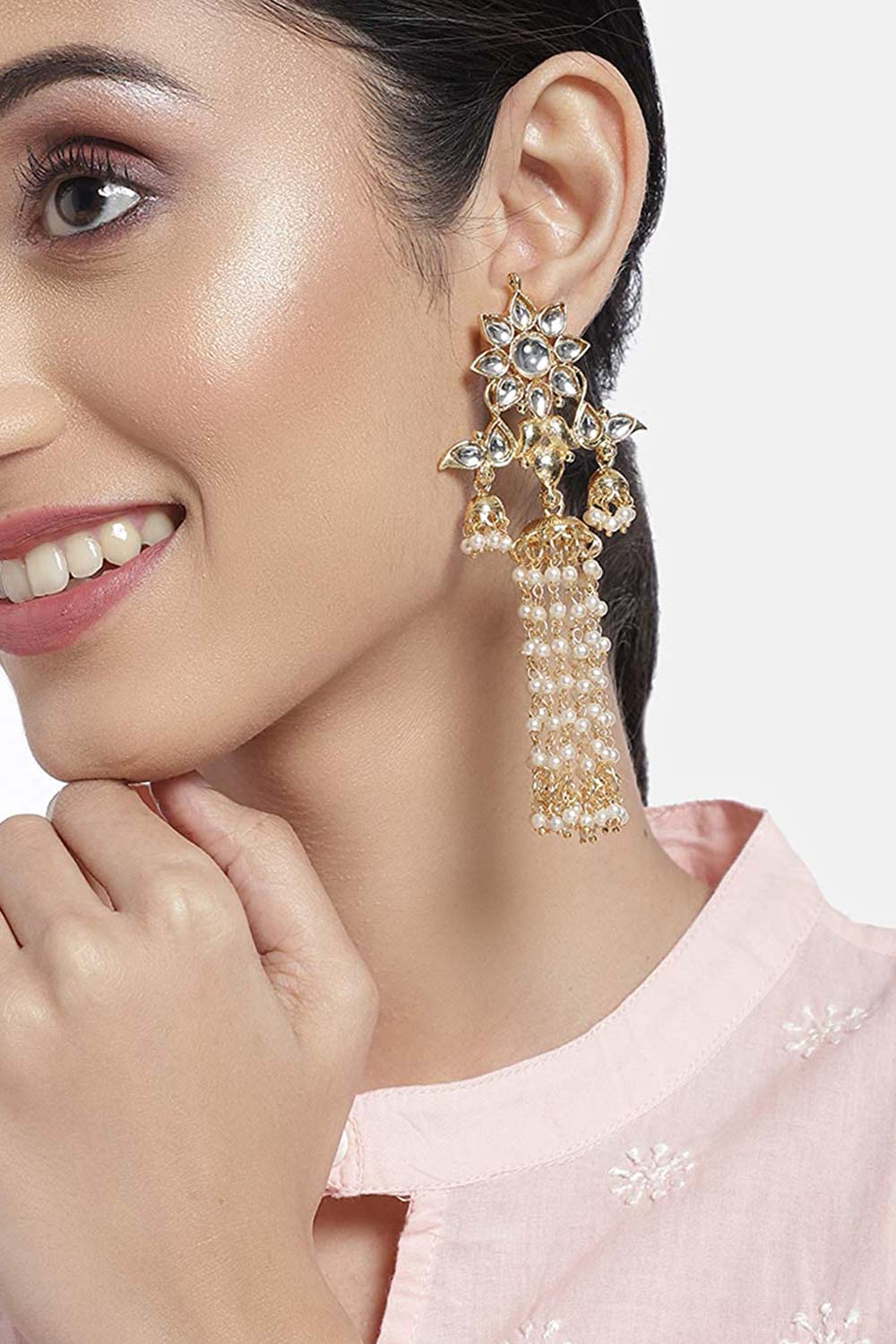 Buy Women's Alloy Large Dangle Earring in White Online