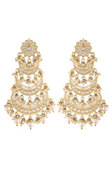 Buy Women's Alloy Chandbali Earrings in White