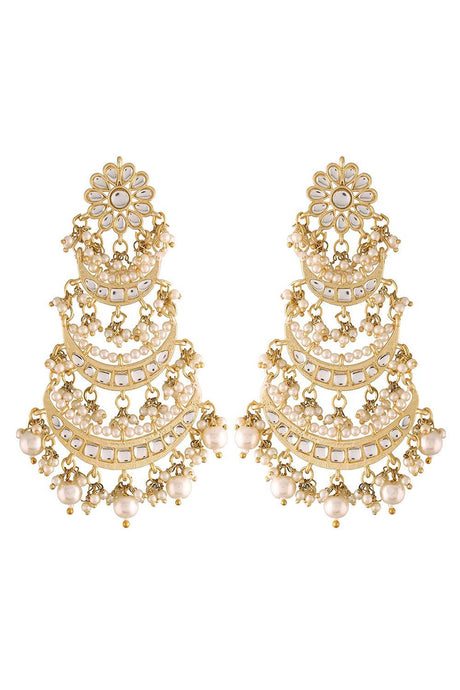 Buy Women's Alloy Chandbali Earrings in White