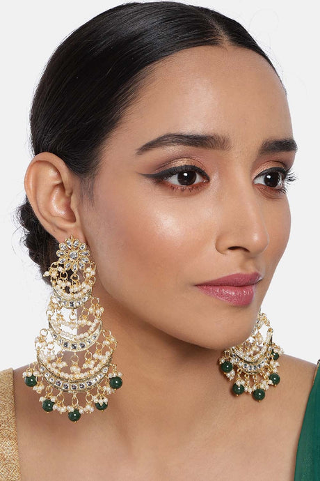Buy Women's Alloy Chandbali Earring in Green Online