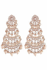 Buy Women's Alloy Chandbali Earring in Rose Gold Online - Back