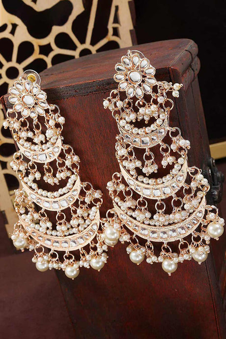 Buy Women's Alloy Chandbali Earring in Rose Gold Online