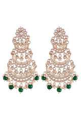 Buy Women's Alloy Chandbali Earring in Green Online - Back