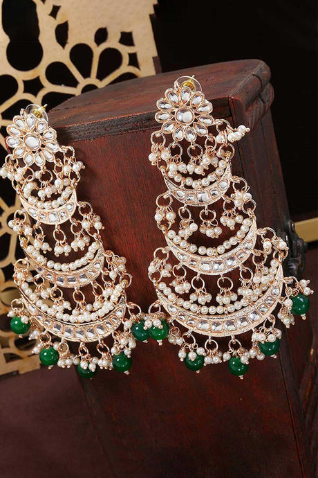 Buy Women's Alloy Chandbali Earring in Green Online