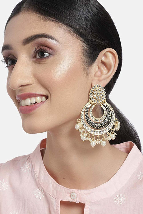 Buy Women's Alloy Chandbali Earring in Black Online