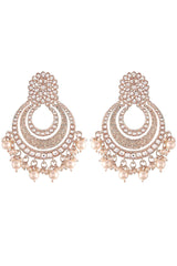 Buy Women's Alloy Chandbali Earring in Rose Gold Online - Back