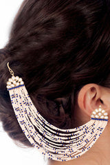 Buy Women's Alloy Earring Chain in Blue Online - Back