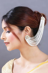 Buy Women's Alloy Earring Chain in White Online - Back