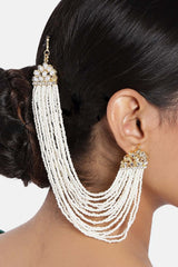 Buy Women's Alloy Earring Chain in White Online - Front