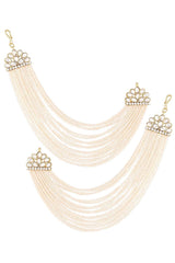 Buy Women's Alloy Earring Chain in White Online - Side