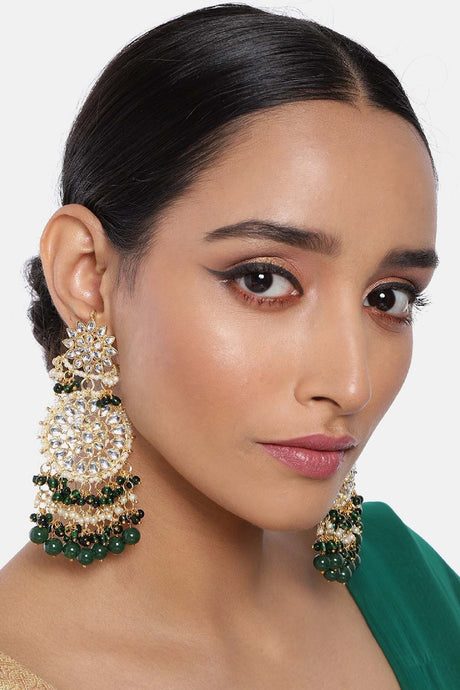 Buy Women's Alloy Large Dangle Earring in Green Online