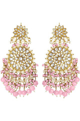 Buy Women's Alloy Large Dangle Earring in Pink Online - Back