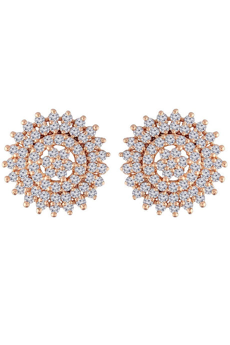 Buy Women's Alloy Round Studs Earring in Rose Gold