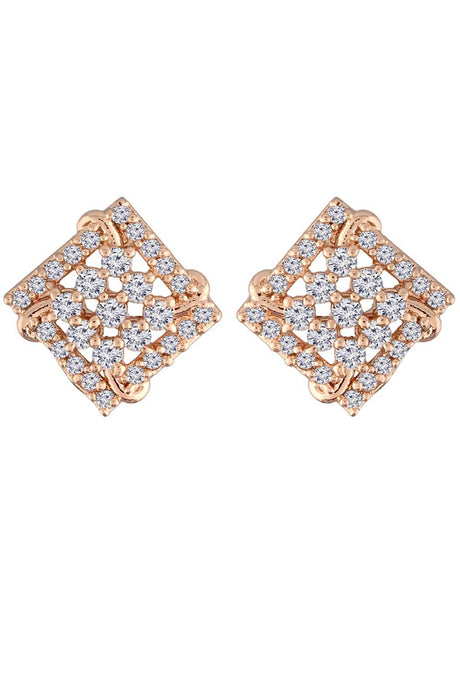 Buy Women's Alloy Square Studs Earring in Rose Gold