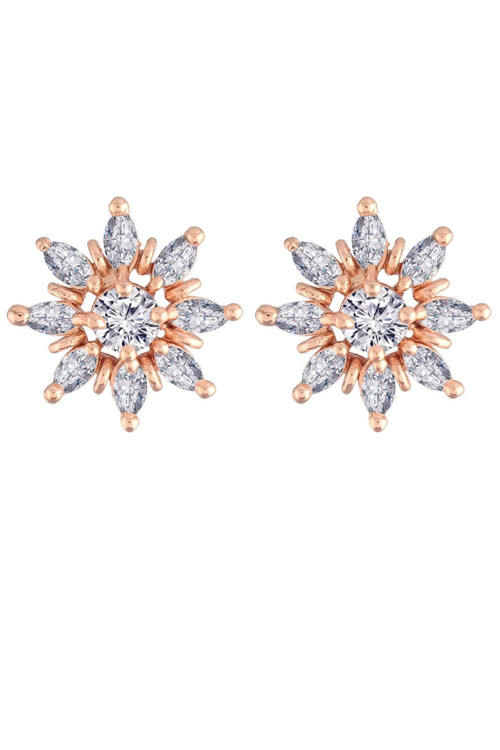 Buy Women's Alloy Floral Studs Earring in Rose Gold